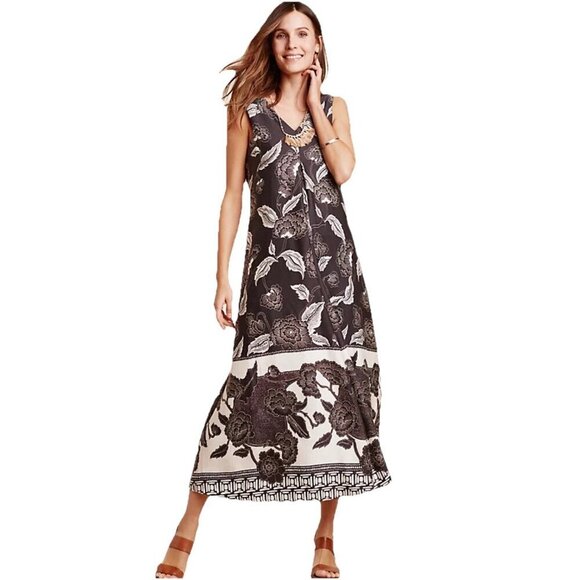 anthropologie Floreat Soha Maxi Dress Floral With Pockets Women Small - Picture 1 of 13